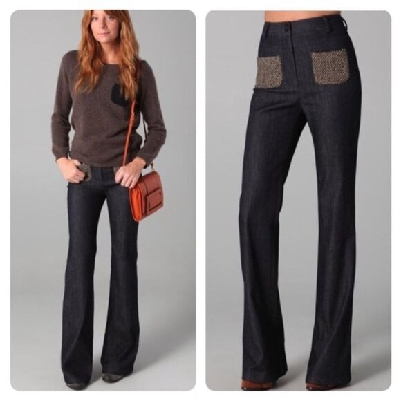 Elizabeth and James Denim - Elizabeth & James Patchwork Miller Trouser Jeans Dark Wash Size 6